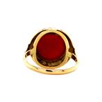 Gouden ring met bloedkoraal 14 krt, Ophalen of Verzenden, Nieuw