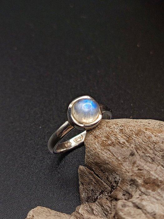 Uniek stuk: Ring in 925 zilver met maansteen - Topkwaliteit, Verzamelen, Mineralen en Fossielen