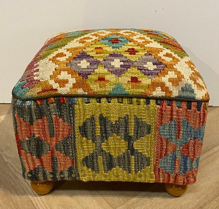 Poef - Wol, Hout, Antiek en Kunst, Kunst | Niet-Westerse kunst