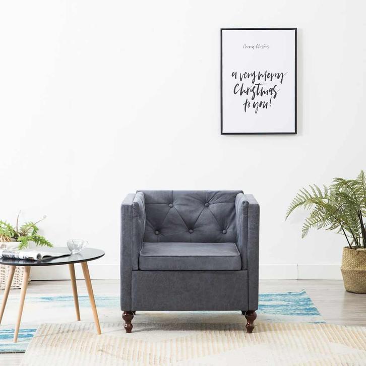 vidaXL Fauteuil stof grijs, Huis en Inrichting, Fauteuils, Nieuw, Verzenden