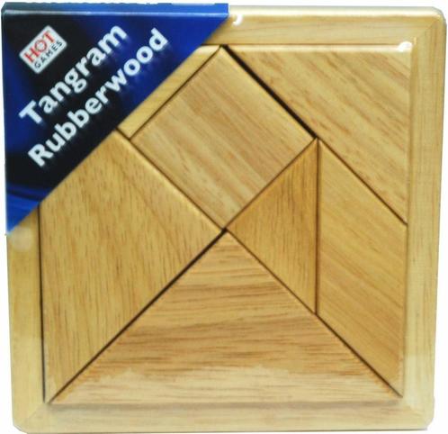 Tangram Rubberwood (12 x 12 cm) | HOT Games - Puzzels, Hobby en Vrije tijd, Denksport en Puzzels, Nieuw, Verzenden