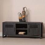 Tv-meubel Mangohout Tristan 150 Zwart, Verzenden, 150 tot 200 cm, Nieuw, Minder dan 100 cm