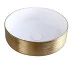 Waskom Keramiek Met Geborsteld Goud Relief 36 x 13 cm Wit, Doe-het-zelf en Verbouw, Sanitair, Ophalen of Verzenden, Nieuw, Overige typen