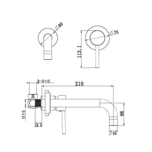 Inbouw Wastafelmengkraan Best Design Moya-Belize Gebogen, Doe-het-zelf en Verbouw, Sanitair, Ophalen of Verzenden