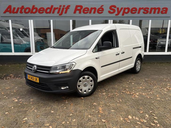 Volkswagen Caddy 2.0 TDI L2H1 BMT Maxi Highline | Leer | Nav, Auto's, Bestelauto's, Dealer onderhouden, Lease, Zwart, Handgeschakeld