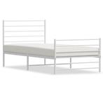 Metalen Bedframe 90x190 Wit - Tweedekansje - Stevig & Goe..., Huis en Inrichting, Slaapkamer | Bedden, 90 cm, Eenpersoons, Wit
