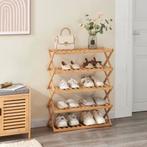 [en.casa] Schoenenrek Fitzbek 89x67x26 cm bamboe, Huis en Inrichting, Kasten | Schoenenkasten, Verzenden, Nieuw