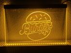 Burger burgers neon bord lamp LED  verlichting reclame licht, Verzenden, Nieuw
