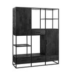Vakkenkast Mangohout BrendonXL, Huis en Inrichting, Kasten | Boekenkasten, 150 tot 200 cm, Nieuw, Industriële meubels, 25 tot 50 cm