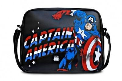 Captain America - Marvel - Schoudertas, Sieraden, Tassen en Uiterlijk, Tassen | Reistassen en Weekendtassen, Zwart, Nieuw, Verzenden