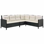 Loungeset Manacor - Zwart / Wit - Incl. Kussens, Tuin en Terras, Tuinsets en Loungesets, Verzenden, Nieuw