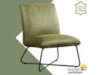 Leren fauteuil Less - Kenia Olive (olijf), Huis en Inrichting, Fauteuils, Industrieel, Modern, Scandinavisch, Nieuw, Ophalen of Verzenden