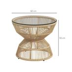 TRUUSK Bijzettafel Rattan Ø60 Cm Salontafel Tuintafel Met Ge, Verzenden, Nieuw