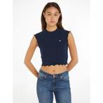 TOMMY JEANS T-shirt TJW SLIM CRP BABYLOCK RIB TEE met, Verzenden, Nieuw