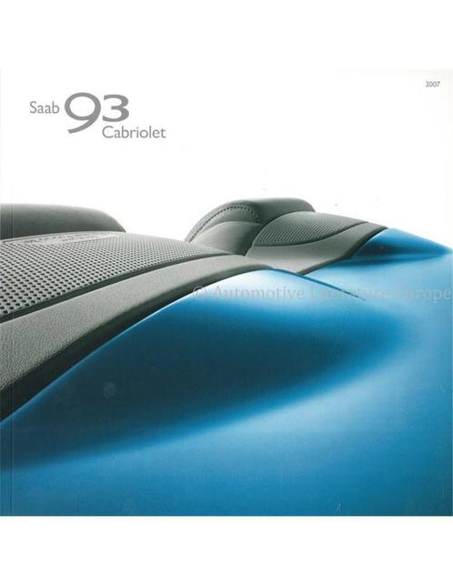 2007 SAAB 9-3 CABRIOLET BROCHURE DUITS, Boeken, Auto's | Folders en Tijdschriften
