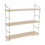 Keukenrek Myrskylä wandrek 59x60x14 cm goudkleurig en nature, Huis en Inrichting, Woonaccessoires | Wandplanken en Boekenplanken