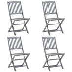vidaXL Tuinstoelen 4 st inklapbaar massief acaciahout, Tuin en Terras, Tuinstoelen, Verzenden, Nieuw, Hout