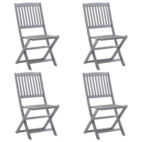 vidaXL Tuinstoelen 4 st inklapbaar massief acaciahout, Tuin en Terras, Tuinstoelen, Nieuw, Hout, Verzenden