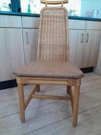 stoel 4 eetkamerstoelen riet rotan nieuw skai leren zitting, Riet of Rotan, Bruin, Ophalen of Verzenden, Zo goed als nieuw