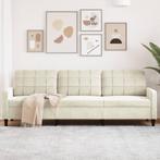 vidaXL Driezitsbank 210 cm fluweel crèmekleurig, Verzenden, Nieuw, Driepersoons, Stof