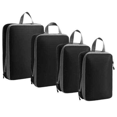Compressie Packing Cubes - Zwart - 4 stuks - Compression, Huis en Inrichting, Woonaccessoires | Overige, Nieuw, Verzenden