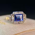 Ring - 18 karaat Geel goud, Witgoud - Diamant - Sapphire,, Sieraden, Tassen en Uiterlijk, Ringen, Nieuw