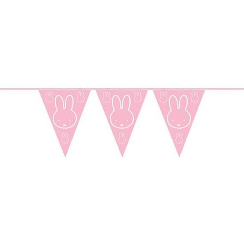 Roze Nijntje thema feest vlaggetjes slinger 6 meter - Vlag.., Hobby en Vrije tijd, Feestartikelen, Ophalen of Verzenden