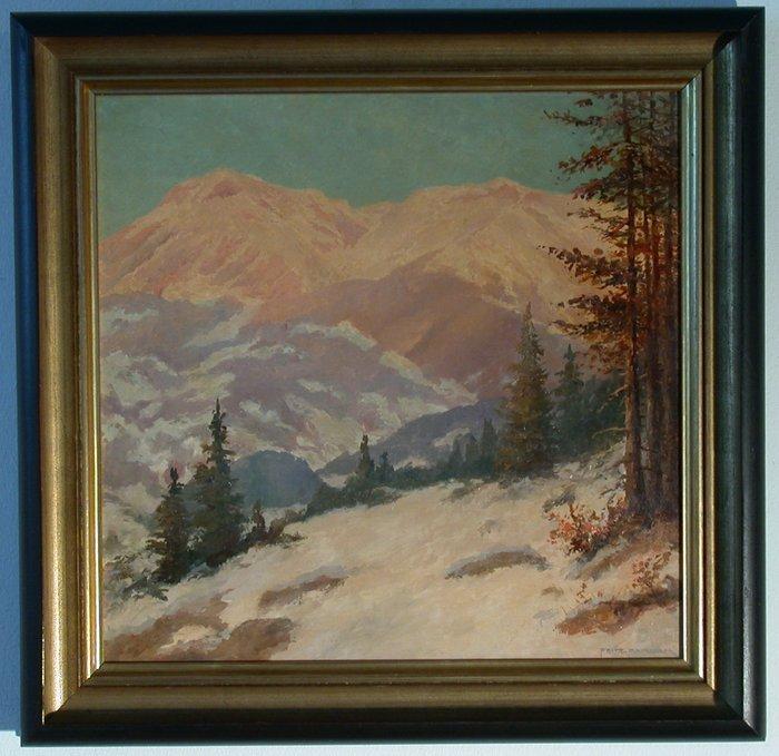 Fritz Paplham (1888-1959) - Winterliche Gebirgslandschaft, Antiek en Kunst, Kunst | Schilderijen | Klassiek