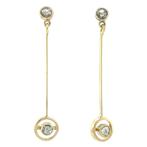 Gouden vintage oorstekers met diamant 14 kt, Ophalen of Verzenden, Nieuw