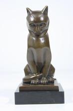 sculptuur, Bronze sculpture Staring Cat in Art Deco Style, Antiek en Kunst