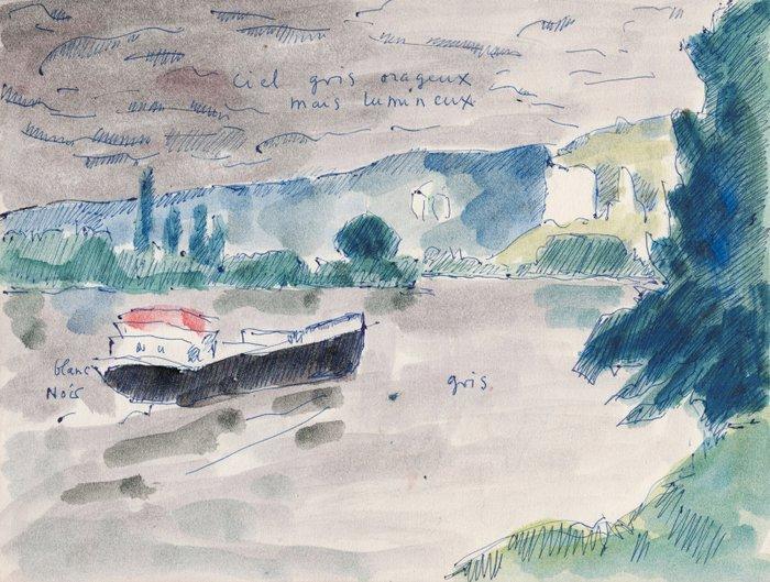 René Sautin (1881-1968) - Péniche sur la Seine - Léglise, Antiek en Kunst, Kunst | Schilderijen | Klassiek