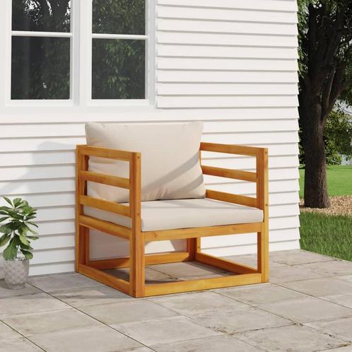 vidaXL Tuinstoel met kussens massief acaciahout lichtgrijs, Tuin en Terras, Tuinsets en Loungesets, Nieuw, Hardhout, Verzenden