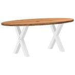vidaXL Eettafel 200x100x74 cm ovaal massief eikenhout, Huis en Inrichting, Tafels | Eettafels, Verzenden, Nieuw