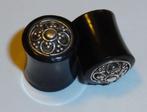 Stretcher Plug Hoorn Ingelegd met Zilver 8 mm., Sieraden, Tassen en Uiterlijk, Piercings, Verzenden, Nieuw