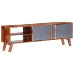 vidaXL Tv-meubel 140x30x45 cm massief hout grijs, 100 tot 150 cm, Verzenden, Nieuw, Minder dan 100 cm