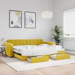 vidaXL Slaapbank met onderschuifbed en lades 90x200 cm, Huis en Inrichting, 90 cm, Eenpersoons, Verzenden, Nieuw