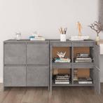 vidaXL Dressoirs 2 st 70x41x75 cm bewerkt hout betongrijs, Verzenden, Nieuw, 50 tot 100 cm, 25 tot 50 cm