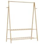 vidaXL Kledingrek met schappen 132x45,5x150,5 cm bamboe, Kleding | Dames, Kledingrekken, Verzenden, Nieuw