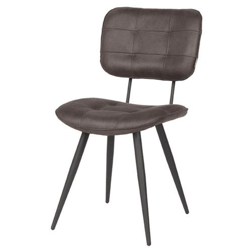 LABEL51 Eetkamerstoel Gus - Antraciet - Microfiber, Huis en Inrichting, Stoelen, Ophalen of Verzenden