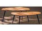Mica Decorations Jailey Bijzettafel - Set van 2 - L84 x B39, Verzenden, Nieuw