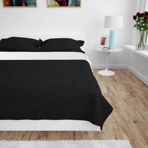 vidaXL Bedsprei dubbelzijdig 230x260 cm quilt zwart en wit, Huis en Inrichting, Slaapkamer | Beddengoed, Zwart, Nieuw, Verzenden