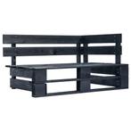 vidaXL Tuinhoekbank pallet hout zwart, Tuin en Terras, Tuinbanken, Verzenden, Nieuw