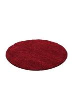 Rond Hoogpolig Vloerkleed | Shaggy | Life | Rood | 80x80 cm, Verzenden, Nieuw