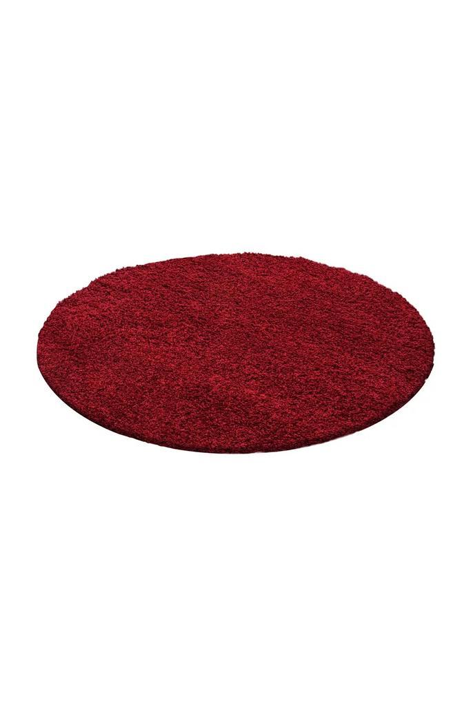 Rond Hoogpolig Vloerkleed | Shaggy | Life | Rood | 80x80 cm, Huis en Inrichting, Stoffering | Tapijten en Kleden, Verzenden