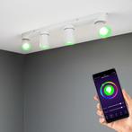 Smart LED opbouw plafond spot 4-voudig Wit Tuya Incl. Wi-Fi, Huis en Inrichting, Lampen | Spots, Ophalen of Verzenden, Nieuw, Metaal of Aluminium