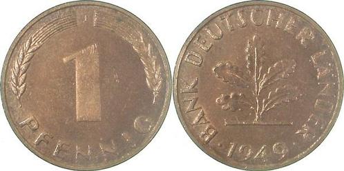 Duitsland 1 Pfennig 1949j stgl Erstabschlag zaponiert, Postzegels en Munten, Munten | Europa | Niet-Euromunten, Verzenden