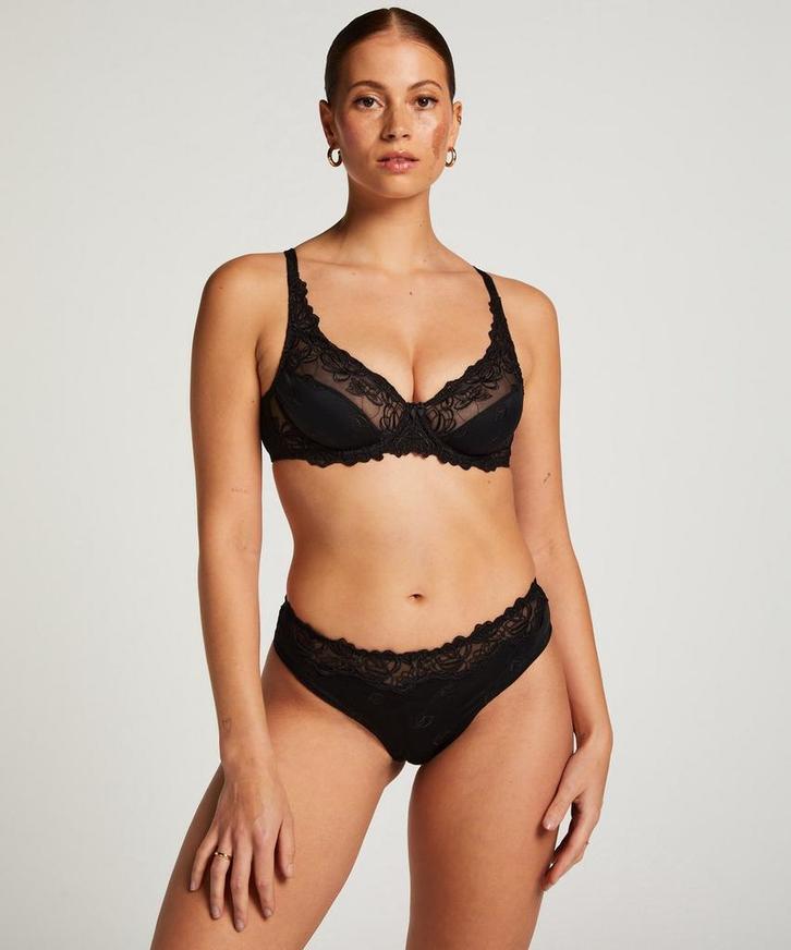 Hunkemöller Maat F80 Niet-voorgevormde BH Diva - zwart, Kleding | Dames, Ondergoed en Lingerie, Verzenden