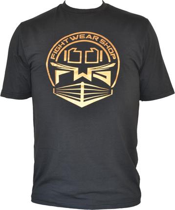 Fightwear Shop Ring Logo T Shirt Zwart Goud