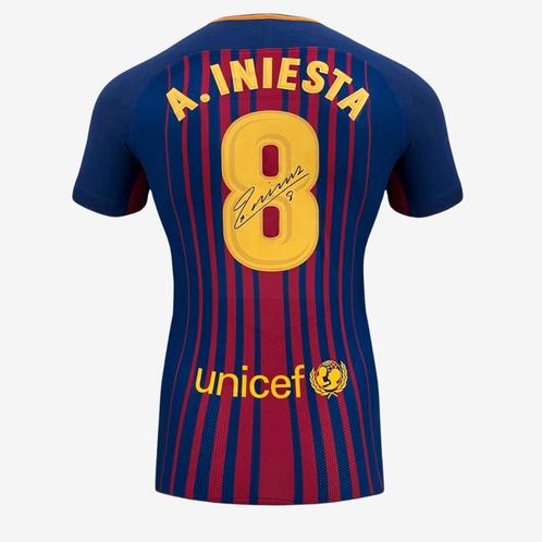 Andrés Iniesta Signed FC Barcelona 2017-18 Football Shirt, Verzamelen, Sportartikelen en Voetbal, Ophalen of Verzenden