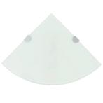 vidaXL Hoekschap met chromen dragers wit 35x35 cm glas, Huis en Inrichting, Verzenden, Nieuw